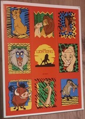 Vintage Disney LION KING Sticker sheet Simba Scar Mufasa Timon Pumbaa