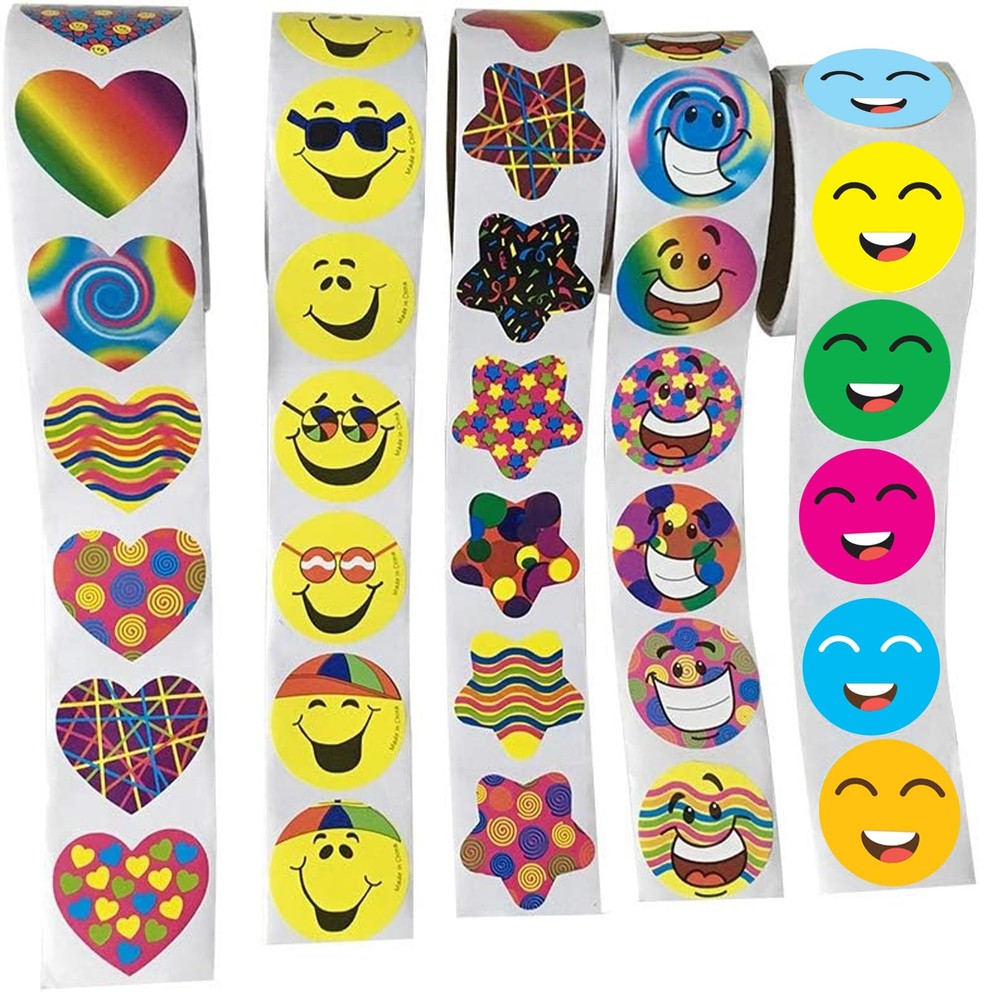 Sticker Roll 5 Rolls of Back to School Sticker Party Supplies Stickers for Kids