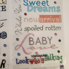 NEW Lot 2 Sheets Stickers BABY / MILESTONES Phrase Cafe Words Phrases Quotes -G