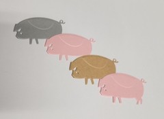 8 Piece Pig Die Cut Cardstock Embellishments For Scrapbooking Card Making
