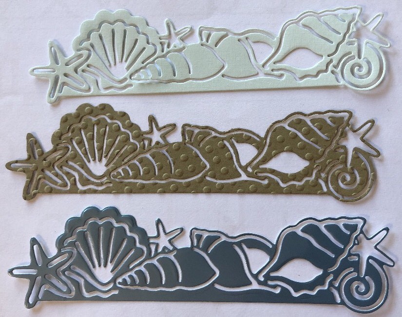 SEASHELL BORDER Die-Cuts (3pc)Approx.5.5″x 1.5″ Ocean•Sea•Sand•Tropical•Vacation
