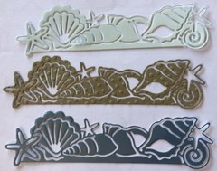 SEASHELL BORDER Die-Cuts (3pc)Approx.5.5″x 1.5″ Ocean•Sea•Sand•Tropical•Vacation