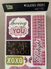 1 Sheet Of 6 “Love” Themed Cardstock Stickers~Sheet Is 6” X 12”, New In Package
