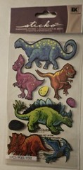 Sticko «Dinos» Dimensional Stickers *Card* Scrapbook*Ships Worldwide
