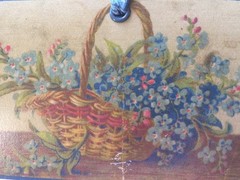 FLORAL BASKET Scrappy Chic Vintage Tags (1pc)MAMBI•Victorian•Steampunk •Faded•••