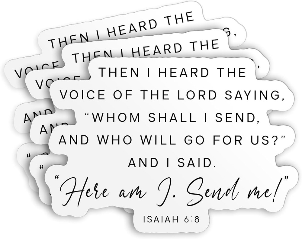 (3Pcs) Isaiah 6:8 The Lord Saying Whom Shall I Send Stickers 2×2, Multiple