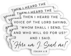 (3Pcs) Isaiah 6:8 The Lord Saying Whom Shall I Send Stickers 2×2, Multiple