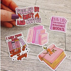 Romance Book 5pc Sticker Bundle: Smut, Coffee, Paranormal, Enemies to Lovers