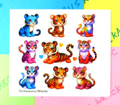 Cute Colorful Tigers Sticker Sheet
