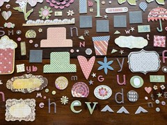 Basic Grey Scrapbook Paper Craft Embellishments Over 130 Pieces! Adhesive Crafts
