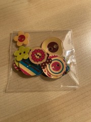 15 Cardboard BUTTONS Art Paper Crafts Cards Journals Embellishments