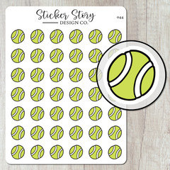 Tennis Ball Planner Stickers, Tennis Game Functional Stickers