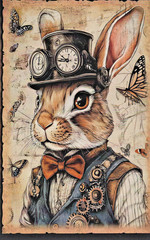 Animals Dressed in Steampunk Gear – Animal Prints, 20pcs 8.5″x 5.5″