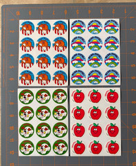 VTG 80s Trend Scratch n Sniff Circular Discs Stickers Lot of 144 – 12 x 12 Cards