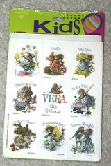 RARE Vintage Vera the Mouse Stickers ~ 4 Sheets ~ Sealed Package