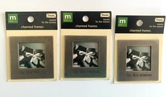 Lot of 3 Making Memories ‘TIS THE SEASON SQUARE CHARMED FRAMES 2-1/4″ X 2-1/4″