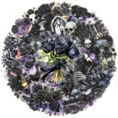 50 PCS Black Rose Stickers Pack, Cute Waterproof PET Transparent Blackflower