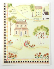 Country Side House Flowers Birdhouses Religious Sticker Sheet