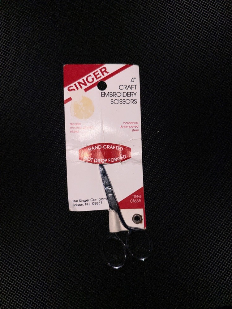 SINGER 4″ CRAFT EMBROIDERY SCISSORS HOT DROP FORGED DOUBLE CHROME PLATED