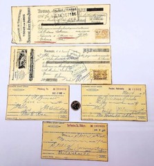 5 Pc-Ephemera-Vintage-French Invoices-Old Money Orders-Junk Journal-Supplies