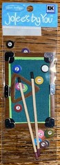 RARE Jolees Mini Billiards Pool Table Sticks Balls Sport Scrapbook Stickers 3D