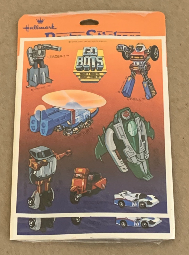 1985 Hallmark / Tonka «Go Bots» Mighty Robots / Vehicles Stickers – Sealed
