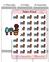 Gardening Icon Planner Sticker, Garden Chores, Calendar & Journal Stickers