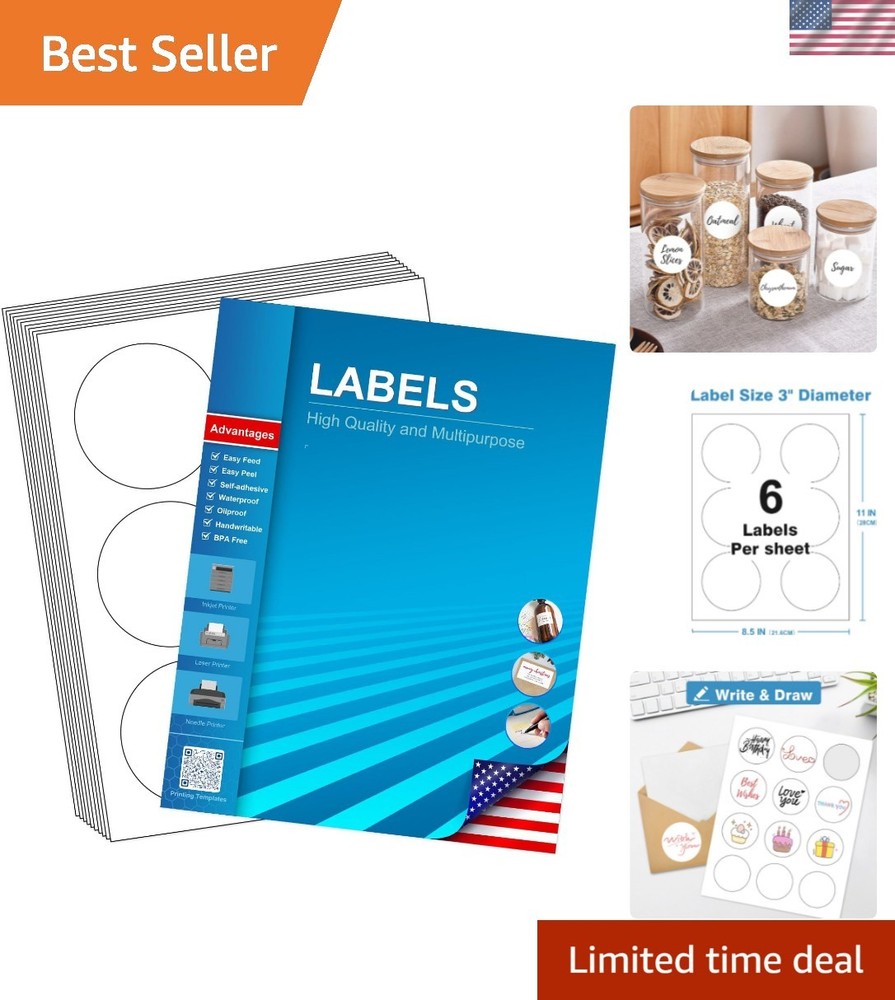 3″ Circle Sticker Labels, Round Printable Sticker to Write On, Sticker Paper …