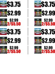 Custom Tags Stickers Drinks Cooler Store Market Business Any Price 8.5″ x 10.5″