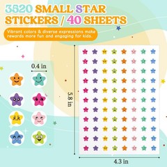 3520 PCS Small Star Stickers for – 0.4″ Mini Smiley Stickers Colorful Happy S…