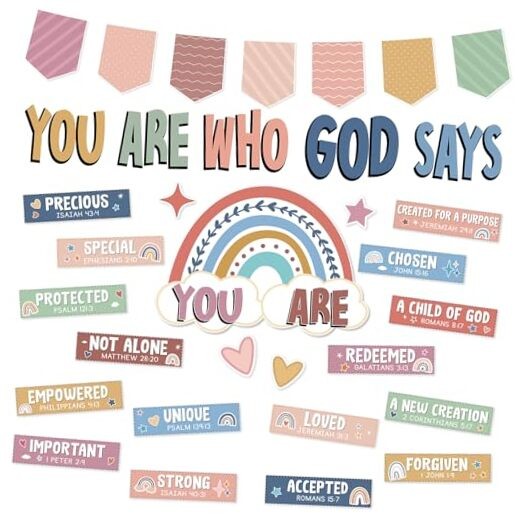 Boho Christian Bulletin Board Decorations Inspirational Bulletin Board Set