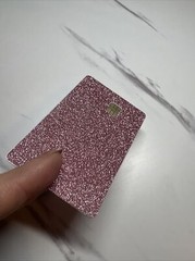 Credit card sticker. Glitter skin PINK