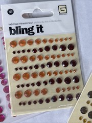 Self-Adhesive Rhinestones Lot Green Purple Silver Blue Amber Black Gold Orange