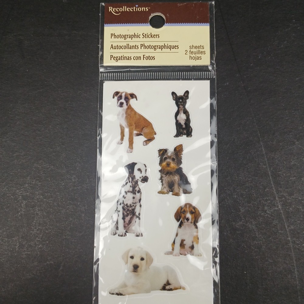 Recollections Photographic Dog Stickers Different Breeds 2 Sheets 4 Mods NEW