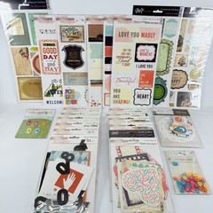 Glitz Scrapbook Stickers Embellishments Amy Tangerine Studio Calico LOT of 23 C