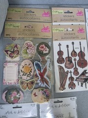Lot of 18 Mix Stickers, Sheets, Wooden Shapes, Stampwria Art & Craft Supplies