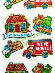 HAMBLY STUDIOS PRISMATIC STICKERS OUR NEW HOME WE’VE MOVED NEW ADDREES HOUSE
