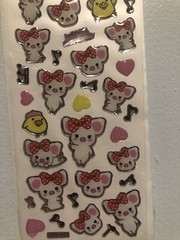 San X Kawaii Piggy Girl Epoxy Puffy Sticker Sheet Vintage Htf