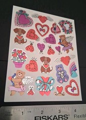 Vintage Stickers Foil Mylar Bears Hearts Rainbow Sticker 1 Sheet NOS 1990s