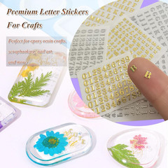 Glitter Letter Stickers for Resin 6 Sheets 3Mm Alphabet Number Stickers Alloy Me