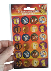 The Lion King Stickers Kids Disney Round Kiara Rafiki Simba 4 Sheets 96 count 3+