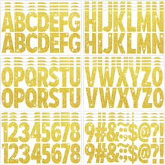 376 Pcs 24 Sheets Large Letter Stickers Glitter Big Font Alphabet Number Self