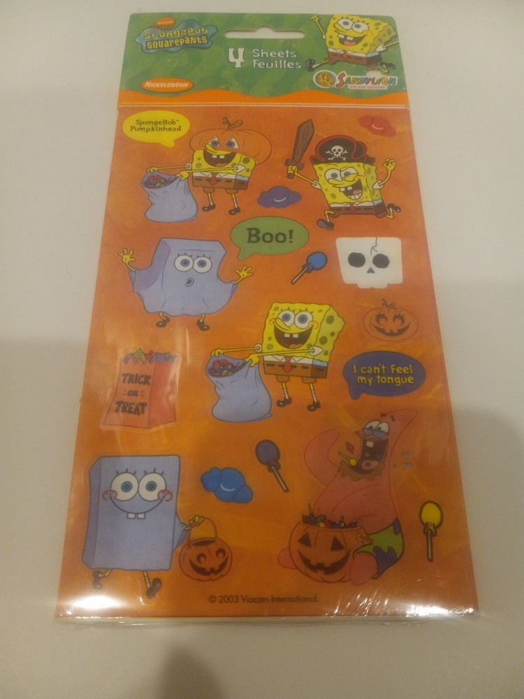 SpongeBob SquarePants vintage Halloween Stickers New sealed 2003