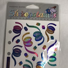 Vintage Stickopotamus Confetti Binder Stickers SPMT17 Birthday Party Ribbons New