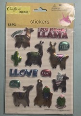 Crafter’s Square Puffy Llama Stickers and Ceramic Sticker – Lot of 2