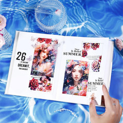 90Pcs Floral PET Stickers, Fantasy Holographic Stickers for Scrapbooking, DIY Cr