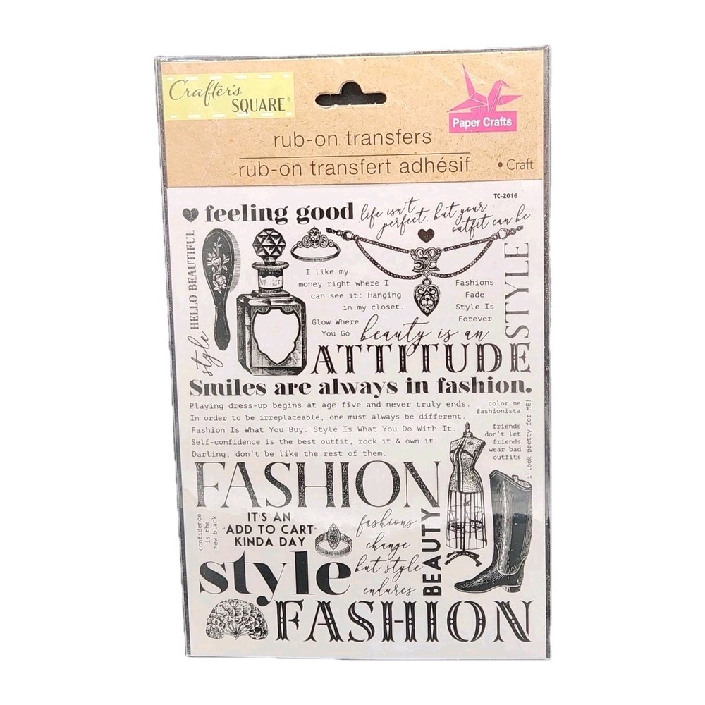 Crafters Square Paper Craft Rub On Transfer Stickers Decals Fashion Beauty Style