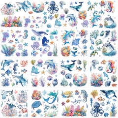 Rub on Transfers for Crafts Furniture: 12 Pcs Ocean Rub on Transfer