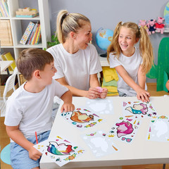 48 PCS Unicorn Stickers, Party Favors for Kids, Make a Face Sticker Sheets