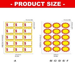 10 Sheets Blank Price Labels 3X2Inch Colorful Price Sticker For Store